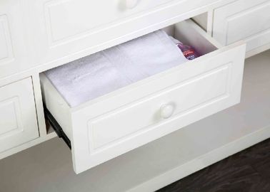 White Carrara Custom Bathroom Vanity Tops Sleek Modern Design Stain Resistant